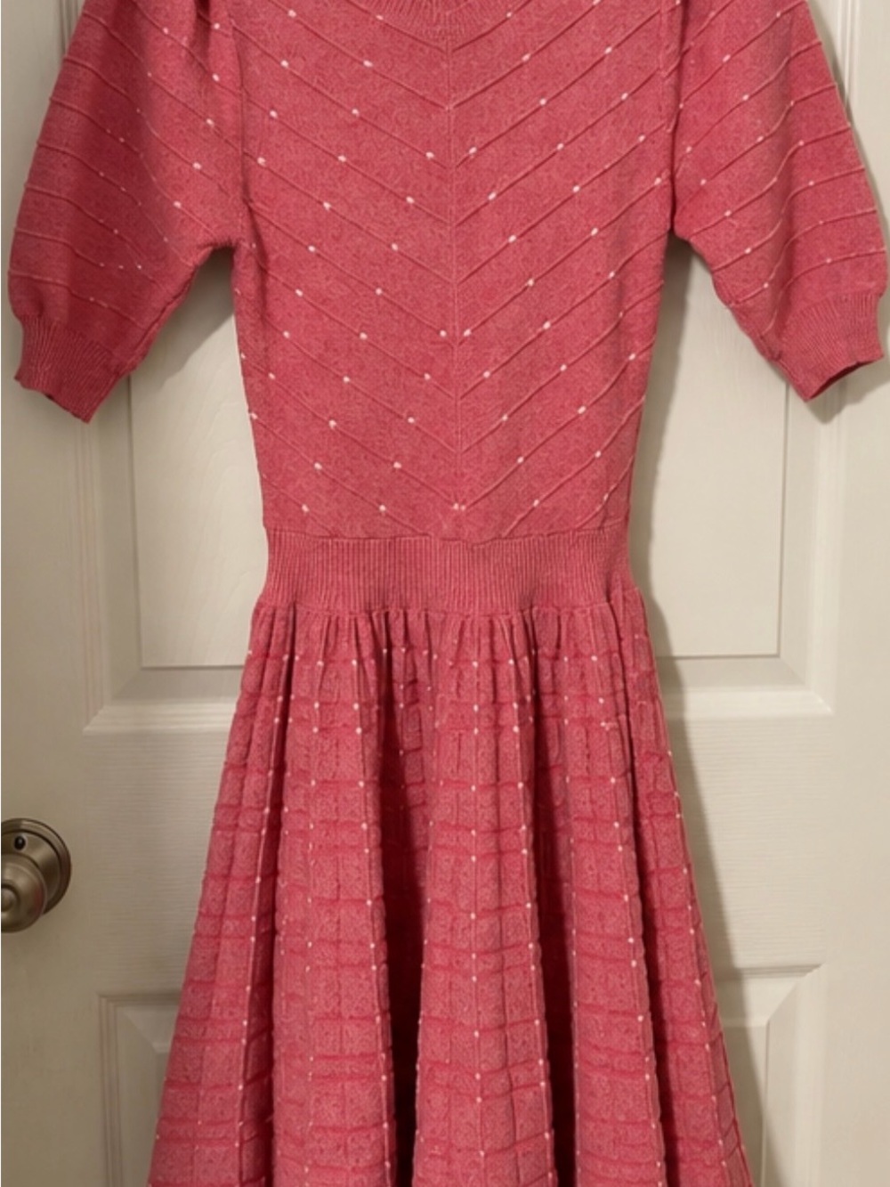 Adelyn Rae Pink Knit Fit-and-Flare Sweater Dress